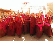 Protest in Tsolho, Rebkong, Amdo Tibet